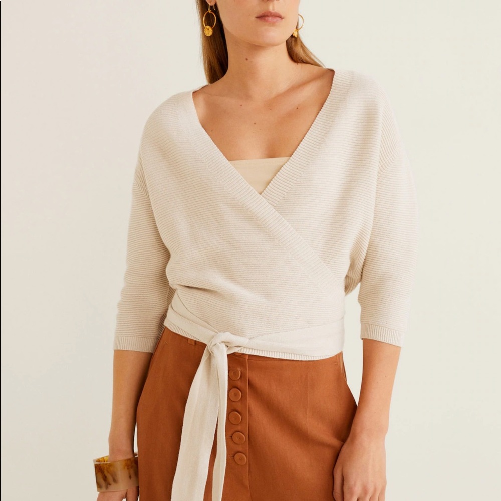 Mango Wrap Tie Top- Size Small